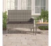vidaXL Panca da Giardino a 2 Posti con Cuscini in Polyrattan Grigio