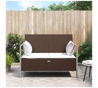 VIDAXL - Panca Da Giardino A 2 Posti Con Cuscini In Polyrattan Marrone