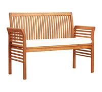 vidaXL Panca da Giardino a 2 Posti con Cuscino Robusta Comoda Tradizionale Design a Doghe Arredo Panchina 120 cm Telaio Marrone Massello di Acacia