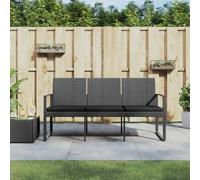 vidaXL Panca da Giardino a 3 Posti con Cuscini Rattan PP Grigio Scuro