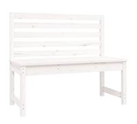 vidaXL Panca da Giardino 109 cm Bianca in Legno Massello di Pino