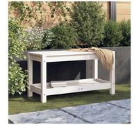 vidaXL Panca da Giardino Bianca 82,5x35x45 cm Legno Massello di Pino