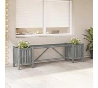 vidaXL Panca da Giardino con 2 Fioriere 150cm Legno di Acacia Grigio
