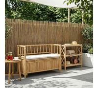 vidaXL Panca da Giardino con Contenitore 110 x 47 x 80 cm Bambù