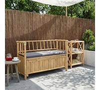 vidaXL Panca da Giardino con Contenitore 110 x 47 x 80 cm Bambù