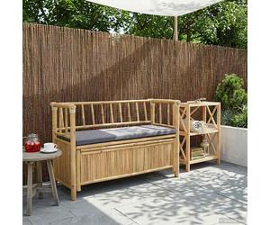 vidaXL Panca da Giardino con Contenitore 110 x 47 x 80 cm Bambù