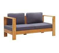 vidaXL Panca da Giardino con Cuscini 140 cm in Legno di Acacia GrigioMobili