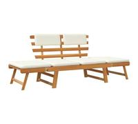 vidaXL Panca da Giardino con Cuscini 2-in-1 190 cm in Massello Acacia