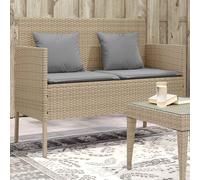 vidaXL Panca da Giardino con Cuscini Beige in Polyrattan