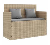 vidaXL Panca da Giardino con Cuscini Beige in Polyrattan
