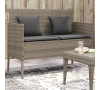 vidaXL Panca da Giardino con Cuscini Grigia in Polyrattan