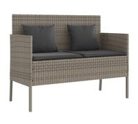 vidaXL Panca da Giardino con Cuscini Grigia in Polyrattan