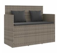vidaXL Panca da Giardino con Cuscini Grigia in Polyrattan