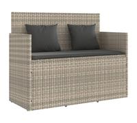 vidaXL Panca da Giardino con Cuscini Grigio Chiaro in Polyrattan