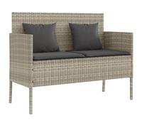 vidaXL Panca da Giardino con Cuscini Grigio Chiaro in Polyrattan