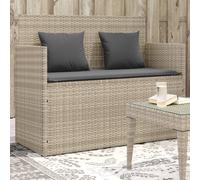 vidaXL Panca da Giardino con Cuscini Grigio Chiaro in Polyrattan