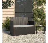 vidaXL Panca da Giardino con Cuscini Nera 105 cm in Polyrattan