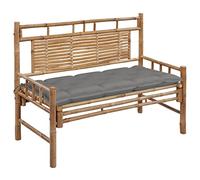 vidaXL Panca da Giardino con Cuscino 120 cm in bambù