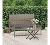 vidaXL Panca da Giardino con Cuscino Grigia 105 cm in Polyrattan