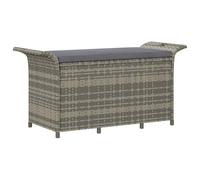 vidaXL Panca da Giardino con Cuscino Grigio 116x46x57 cm in Polyrattan