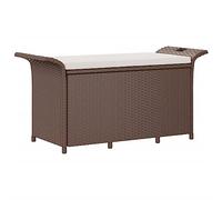 vidaXL Panca da Giardino con Cuscino Marrone 116x46x57cm in Polyrattan