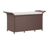 vidaXL Panca da Giardino con Cuscino Marrone 116x46x57cm in Polyrattan