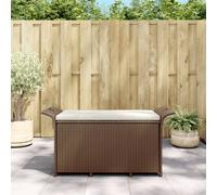 vidaXL Panca da Giardino con Cuscino Marrone 116x46x57cm in Polyrattan