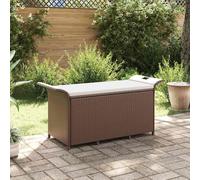 vidaXL Panca da Giardino con Cuscino Marrone 116x46x57cm in Polyrattan