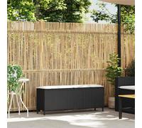 vidaXL Panca da Giardino con Cuscino Nera 110x30x40,5 cm in Polyrattan