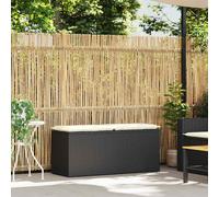 vidaXL Panca da Giardino con Cuscino Nera 110x40x44 cm in Polyrattan