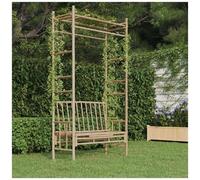 Panca da giardino con pergola 116 cm in bambù