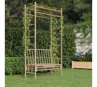Panca da giardino con pergola 116 cm in bambù