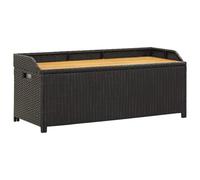 vidaXL Panca Giardino con Vano Portaoggetti Rustica Robusta Elegante Baule Cassapanca Panchina da Esterno 120 cm in Legno e Polyrattan Nero