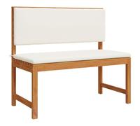 Panchina da Esterno in Legno di Teak per 2 Persone con Cuscino Removibile di Colore Panna Arredamento Giardino Contemporaneo per Balcone Patio e Aree Panchine Esterni in Legno con Cuscino