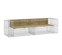 vidaXL Panca da Giardino Design Gabbione 244x71x65,5cm Pino Impregnato