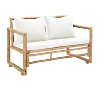 vidaXL Divano da Giardino a 2 Posti con Cuscini in Bambù