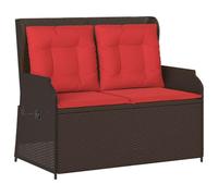 vidaXL Panca da giardino in polyrattan, mobili da esterni, panca in rattan alla moda, resistente alle intemperie, seduta regolabile, perfetta per il tempo freddo