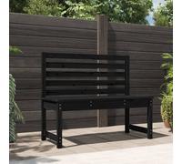 vidaXL Panca da Giardino Nera 109 cm in Legno Massello di Pino