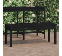 vidaXL Panca da Giardino Nera 109x44x45 cm Legno Massello di Pino