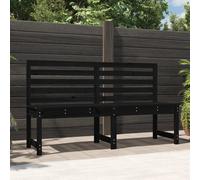 vidaXL Panca da Giardino Nera 157,5 cm in Legno Massello di Pino
