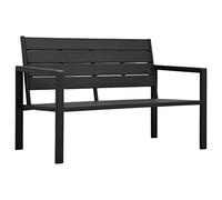 vidaXL Panca da giardino panca da terrazza panchina esterna panca da parco panca patio durevole mobile esterno 120 cm HDPE nero aspetto legno