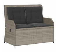 vidaXL Panca da Giardino per Esterni Reclinabile con Schienale Multifunzione, Struttura in Acciaio, Mobili in Rattan, Seduta Interna