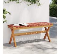 vidaXL Panca da Giardino Rosso in Legno Massello di Acacia e Tessuto
