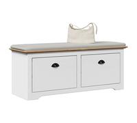 vidaXL Panca da Ingresso BODO Bianca e Marrone 114x40x45 cm