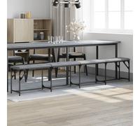 vidaXL Panca da Pranzo Grigio Chiaro 248x32x45 cm in Acciaio e Tessuto