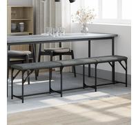 vidaXL Panca da Pranzo Grigio Scuro 186x32x45 cm in Acciaio e Tessuto