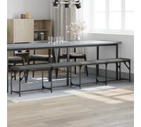 vidaXL Panca da Pranzo Grigio Scuro 248x32x45 cm in Acciaio e Tessuto