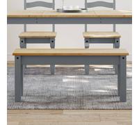 vidaXL Panca da Pranzo PANAMA Grigia 105x30x45 cm Legno Massello Pino