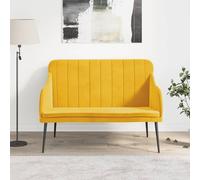 vidaXL Panca Gialla 110x76x80 cm in Velluto