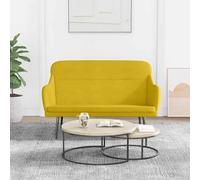 vidaXL Panca Gialla 110x76x80 cm in Velluto